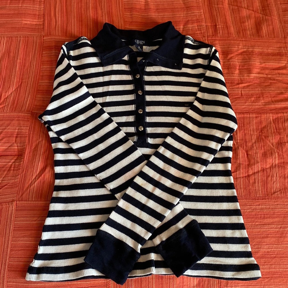 Chaps brand long sleeves top, with stripes like new!